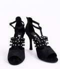 Sandales à talons noires à brides et strass - Style chic & moderne